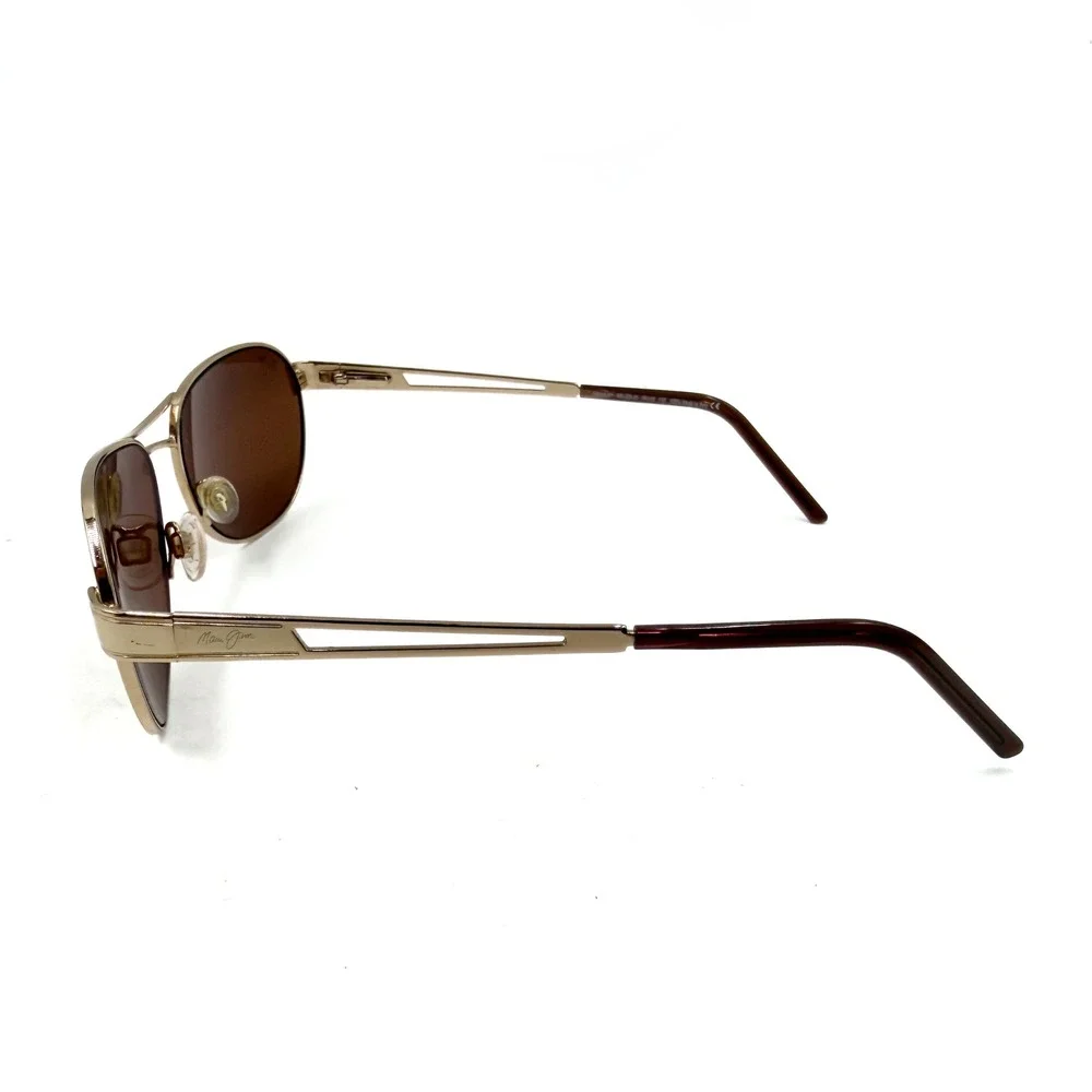 Maui Jim Mahina Sunglasses Gold Alloy Aviator Polarized Metal Frame MJ-229-16